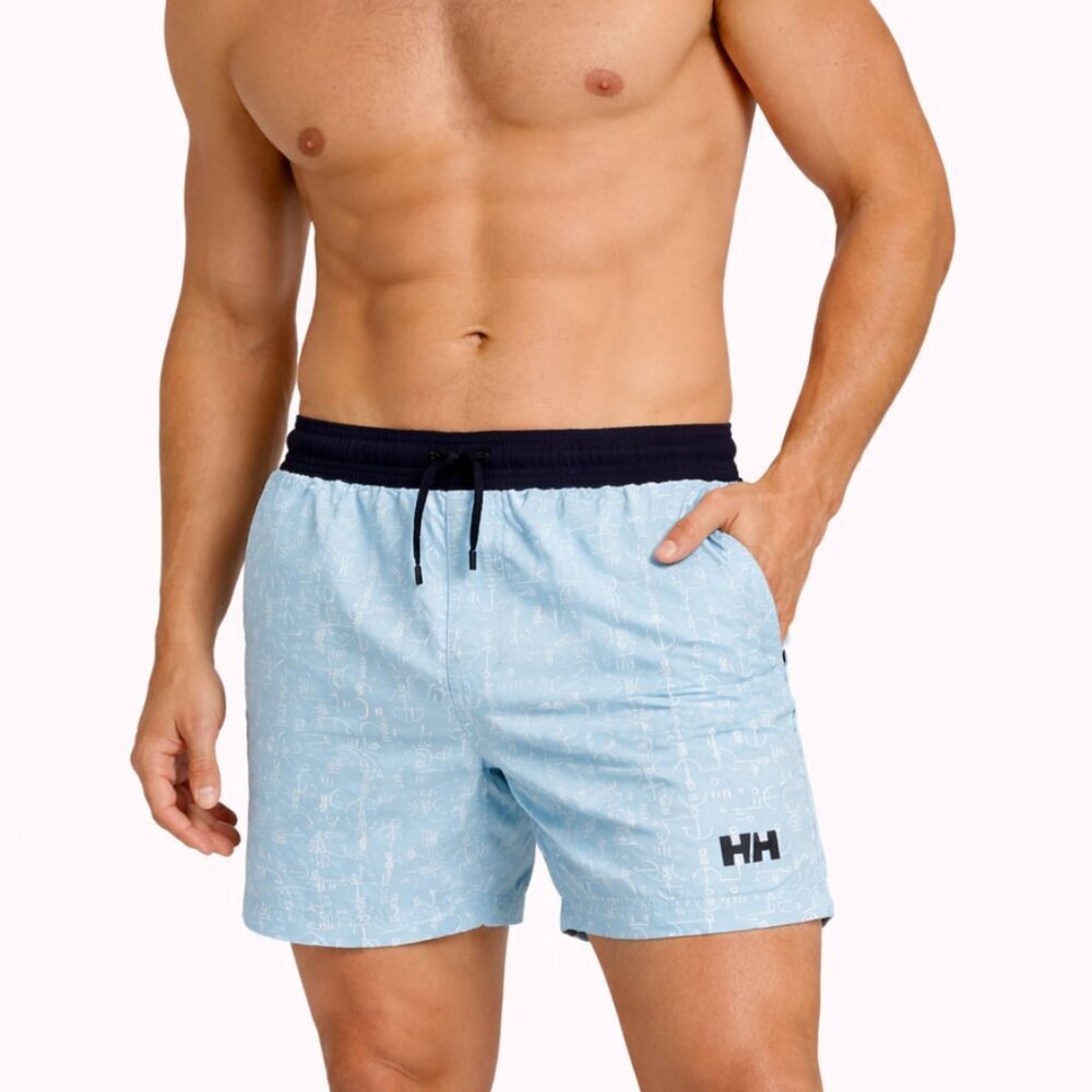 Helly Hansen Men’s Blue Patterned Swim Trunks – Size Small